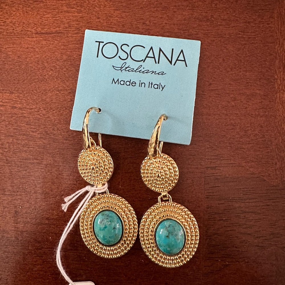 Gold and Turquoise Earrings